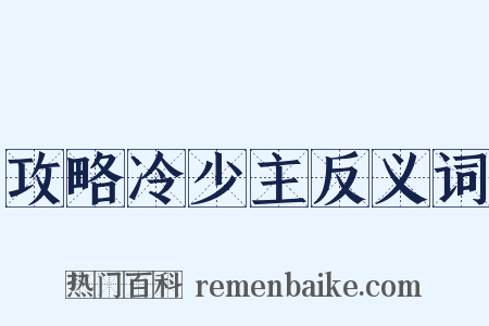 攻略冷少主反义词是什么意思的图片